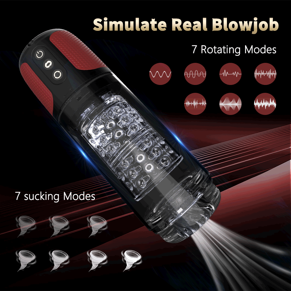 Automatic Rotating Blow Job Simulator Vibrating Suction Masturbation Cup-Uxolclub