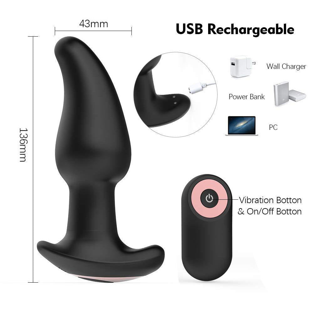 Prostate Posterior Vibrating Anal Plug-Uxolclub