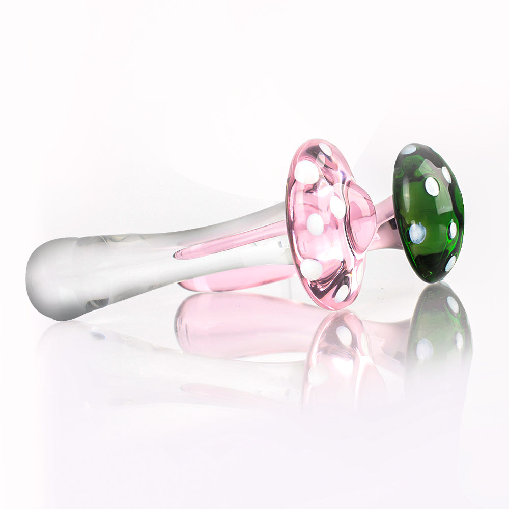 Sexy Mushroom Glass Butt Plug Anal Toys Women Dildos-Uxolclub