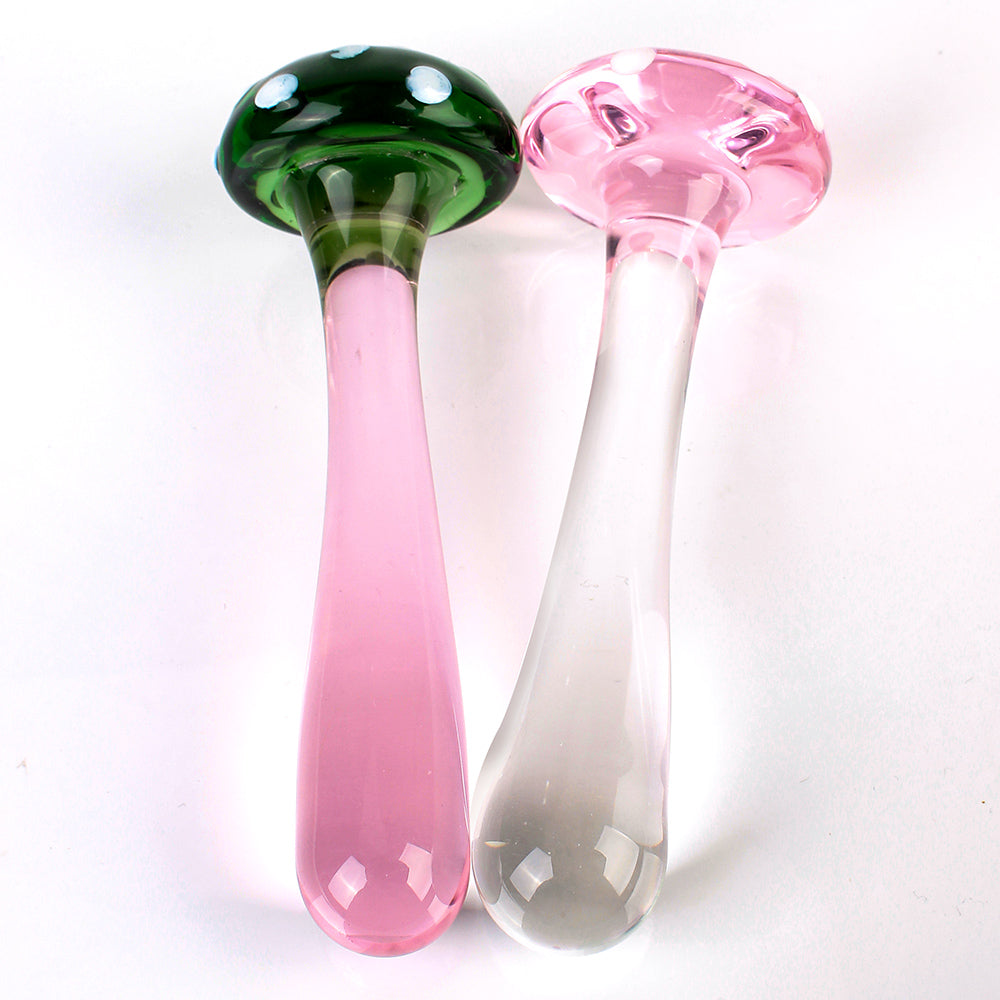 Sexy Mushroom Glass Butt Plug Anal Toys Women Dildos-Uxolclub