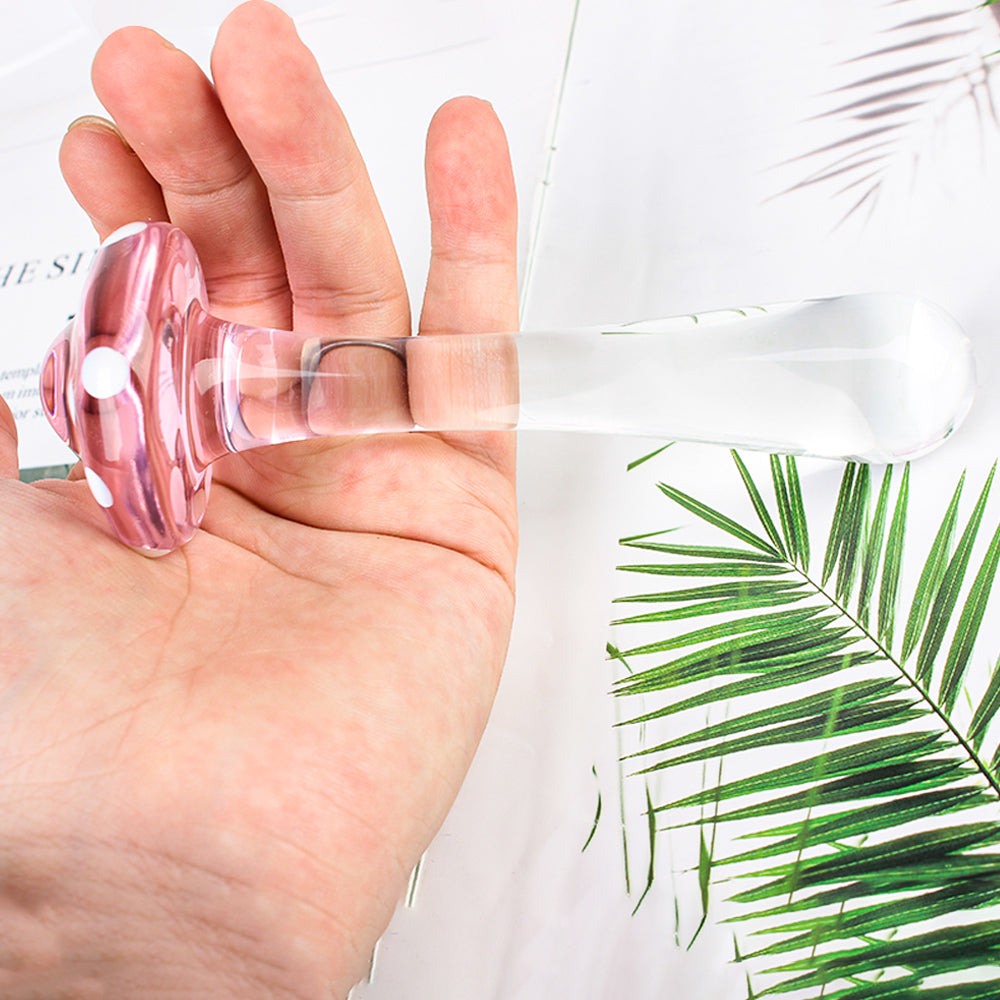 Sexy Mushroom Glass Butt Plug Anal Toys Women Dildo