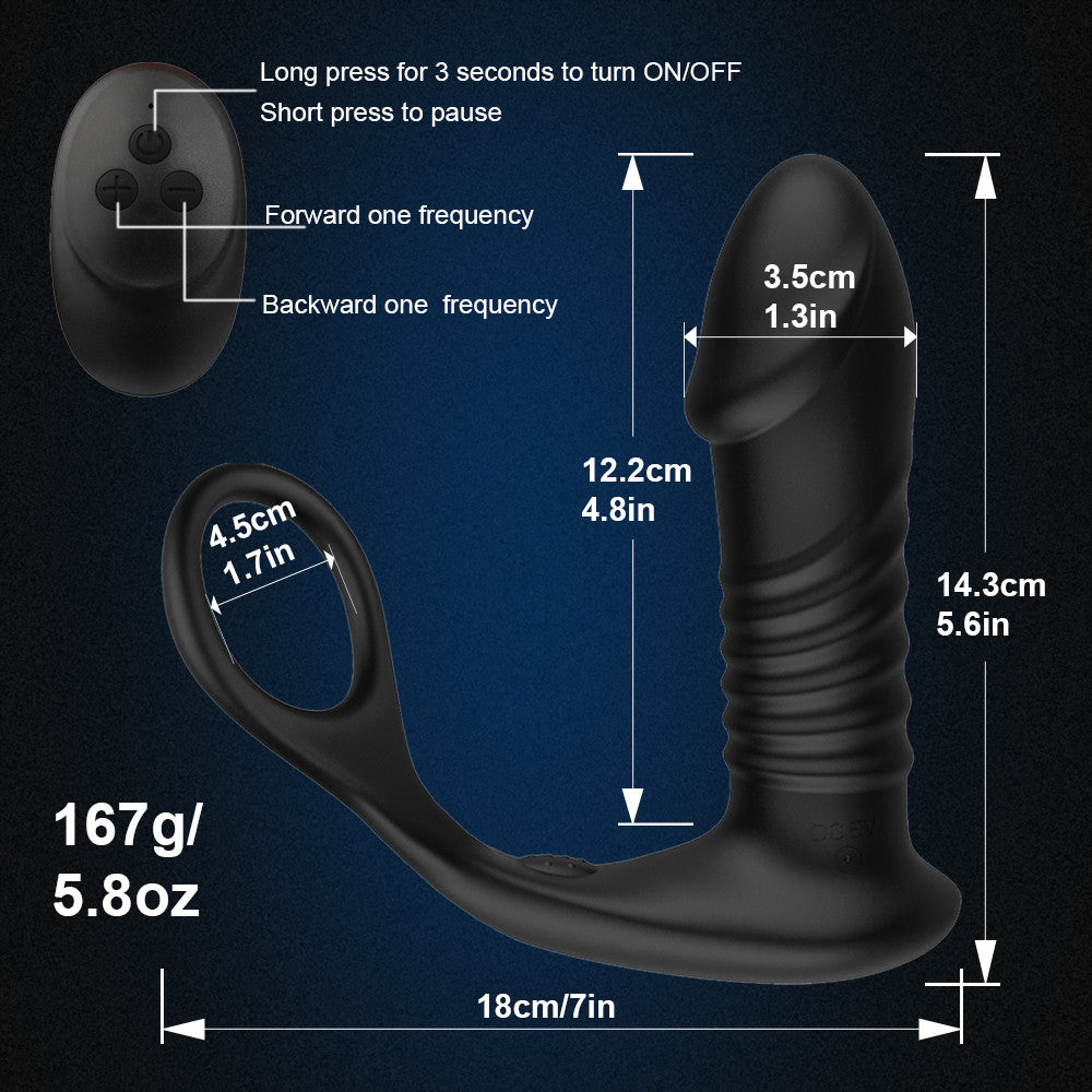 Single Ring Lock Sperm Anal Plug Retractable Prostate Massager-Uxolclub