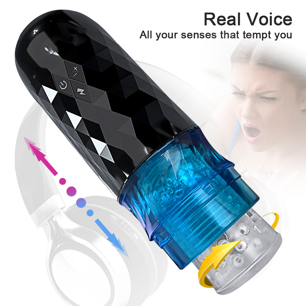 VelocityStim Electric Telescopic Masturbation Cup Blowjob Simulator