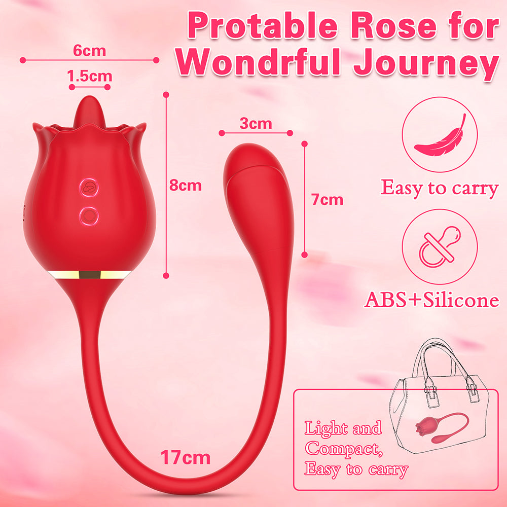10 Frequency Rose Vibrators with Vibrating Tongue & Vibrating Egg-Uxolclub