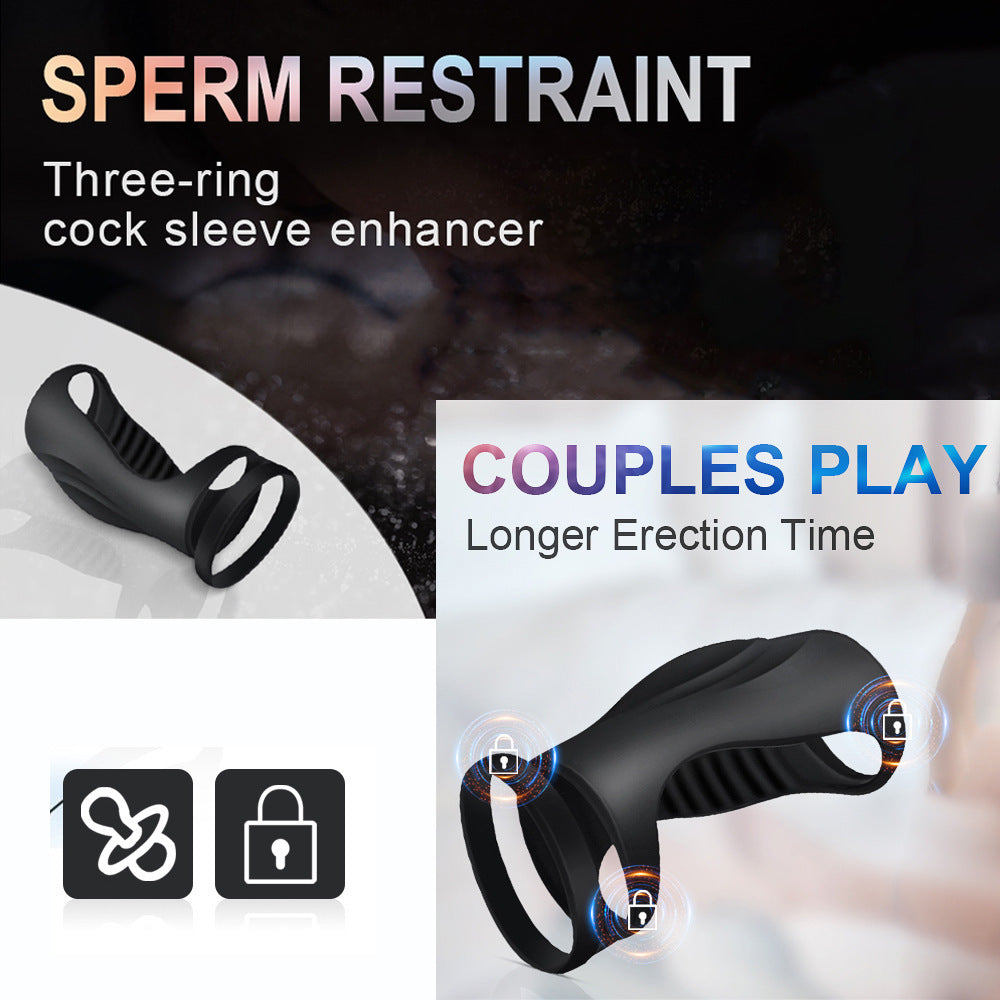 Wearable Lock Semen Cock Ring Time Delay Silicone Ring