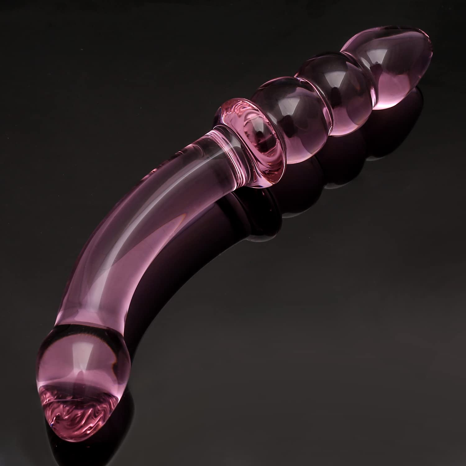 Purple & Pink & Transparent Crystal Glass Dildo G-spot Massager-Uxolclub