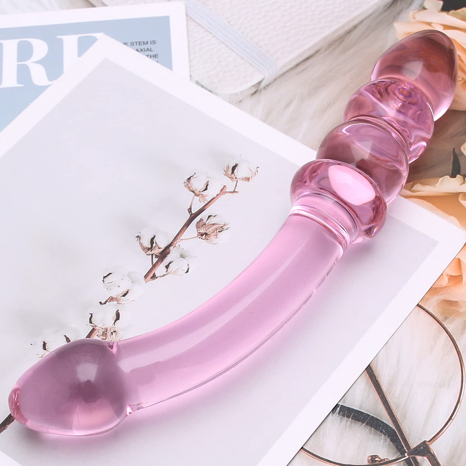 Purple & Pink & Transparent Crystal Glass Dildo G-spot Massager-Uxolclub