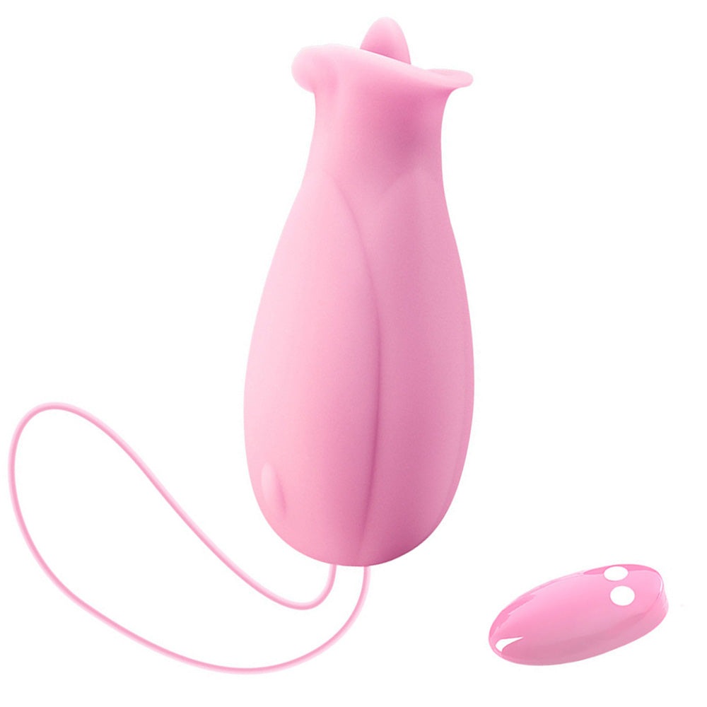 Pink Rose Vibrater Wireless Remote Masturbation Nipple Vibrator-Uxolclub