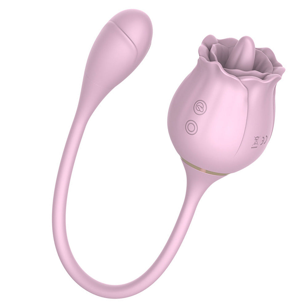 Pink Rose Vibrator - 9 Vibration Tongue Vibrator with Vibrating Egg-Uxolclub