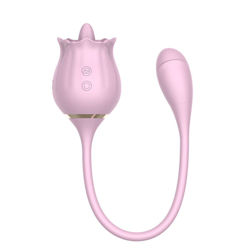 Pink Rose Vibrator - 9 Vibration Tongue Vibrator with Vibrating Egg-Uxolclub