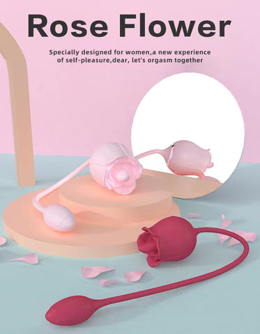 Pink Rose Vibrator - 9 Vibration Tongue Vibrator with Vibrating Egg-7