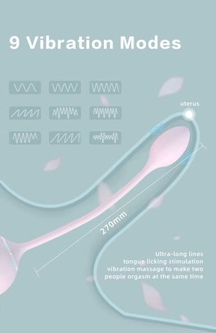 Pink Rose Vibrator - 9 Vibration Tongue Vibrator with Vibrating Egg-6