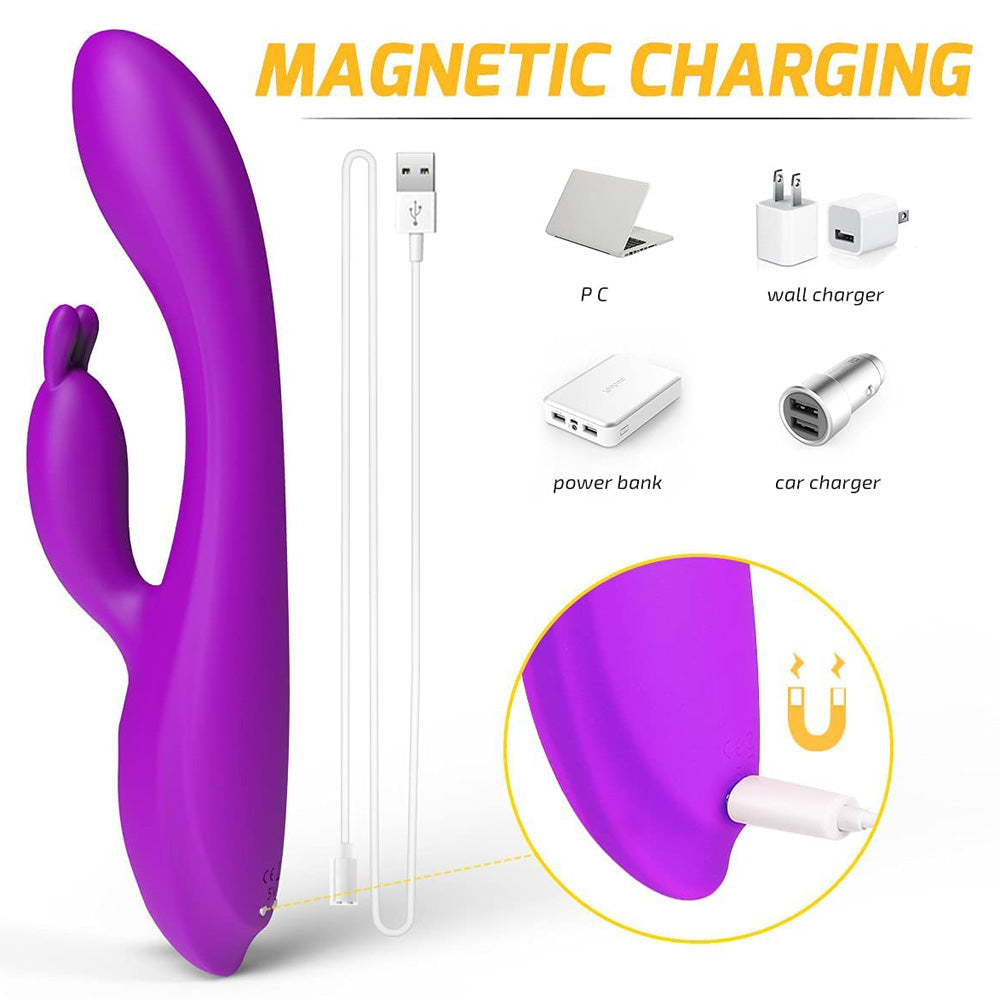 Rabbit Vibrating Dildos Female Heated Automatic Masturbator-Uxolclub