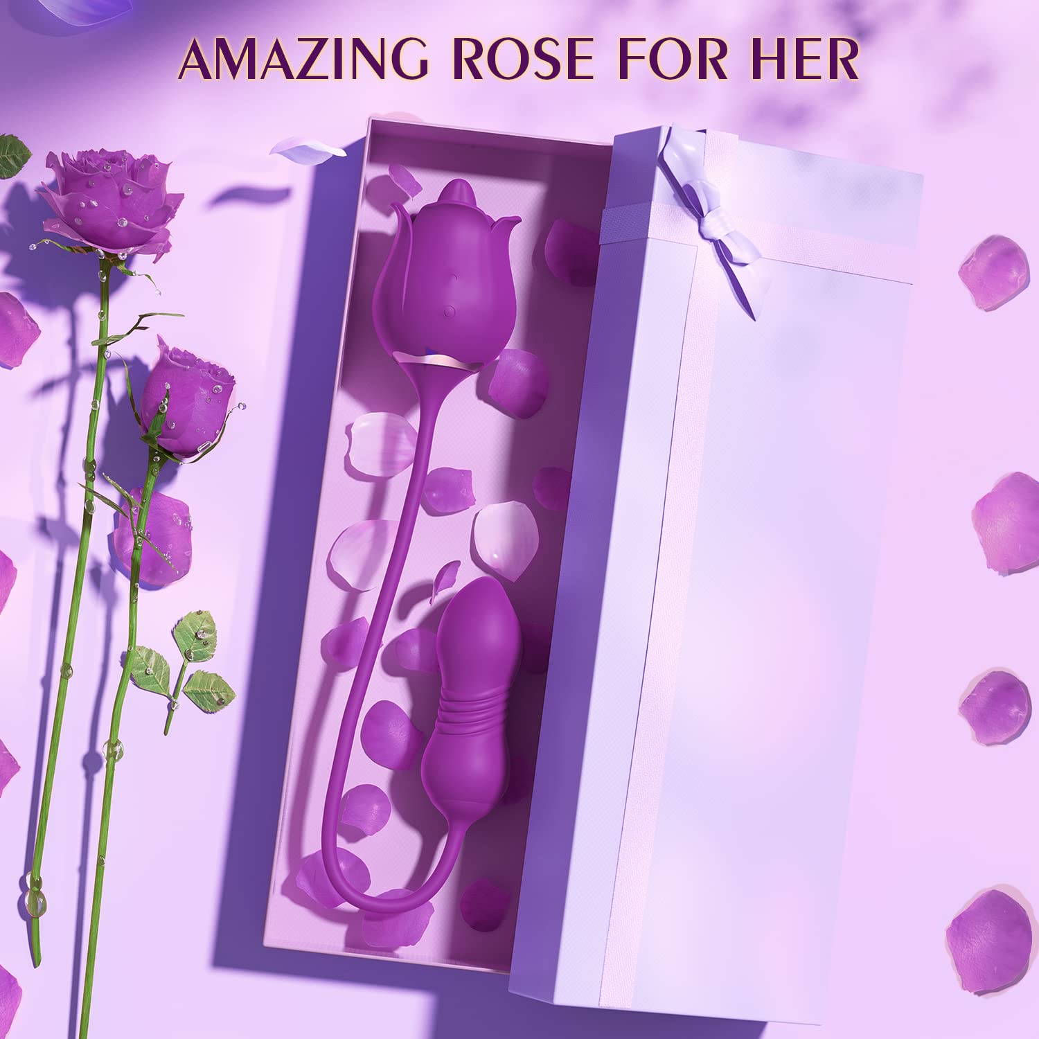 Rose Vibrating Tongue Licking Waterproof Vibrator-Uxolclub