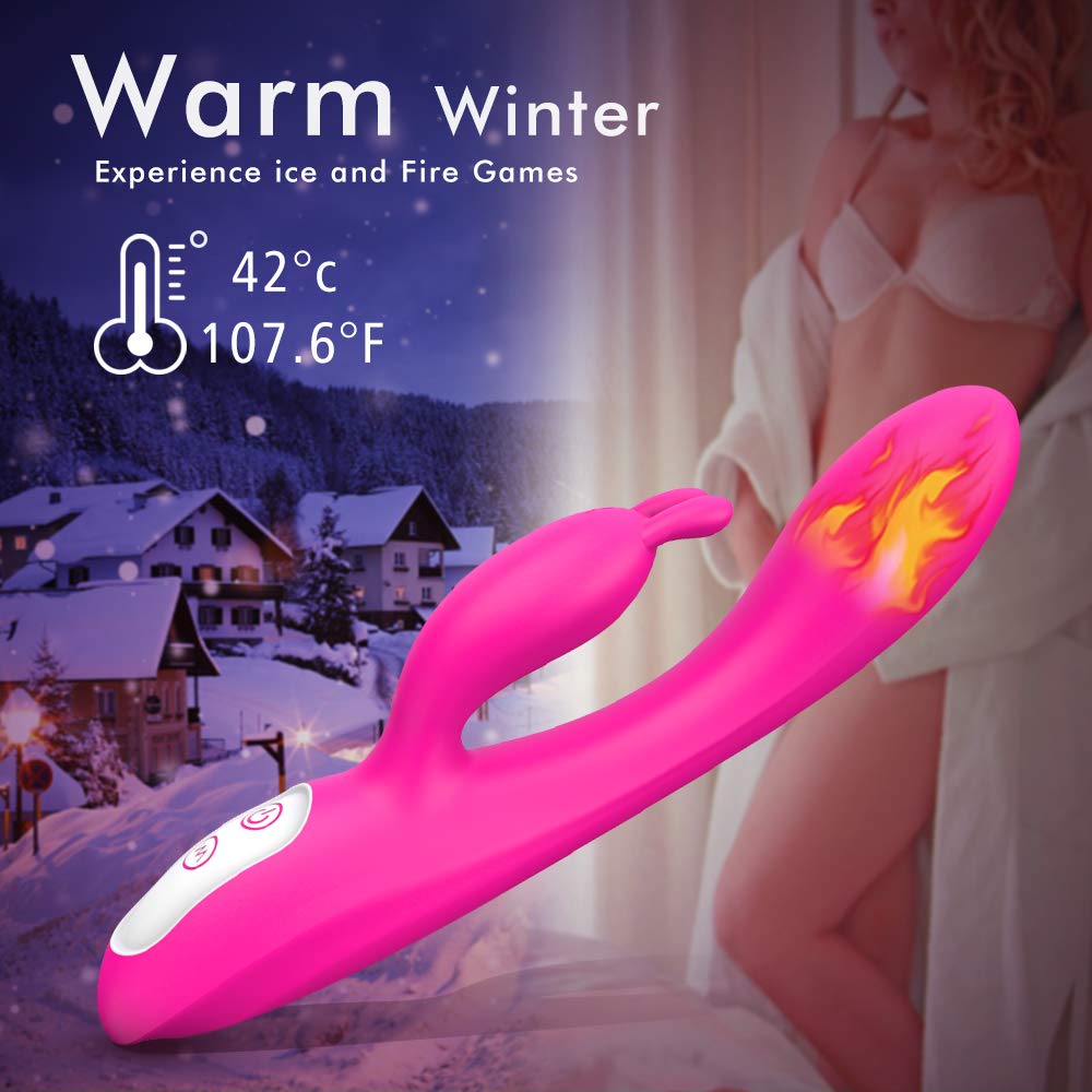 Rabbit Vibrating Dildos Female Heated Automatic Masturbator-Uxolclub