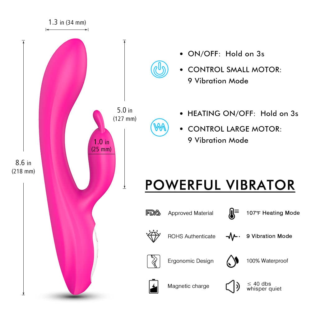 Rabbit Vibrating Dildos Female Heated Automatic Masturbator-Uxolclub