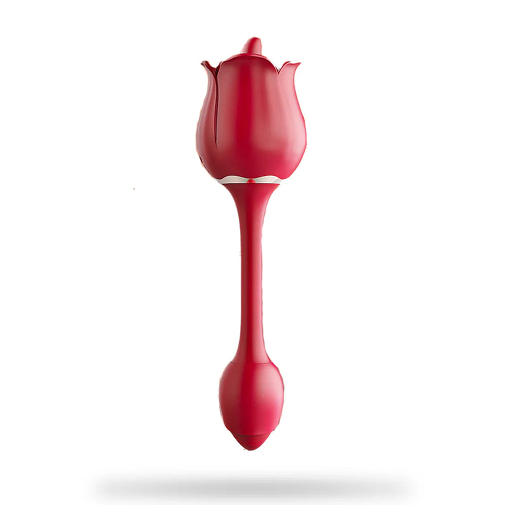Portable Double Head Rose Vibrator Tongue Vibrator Female Masturbator