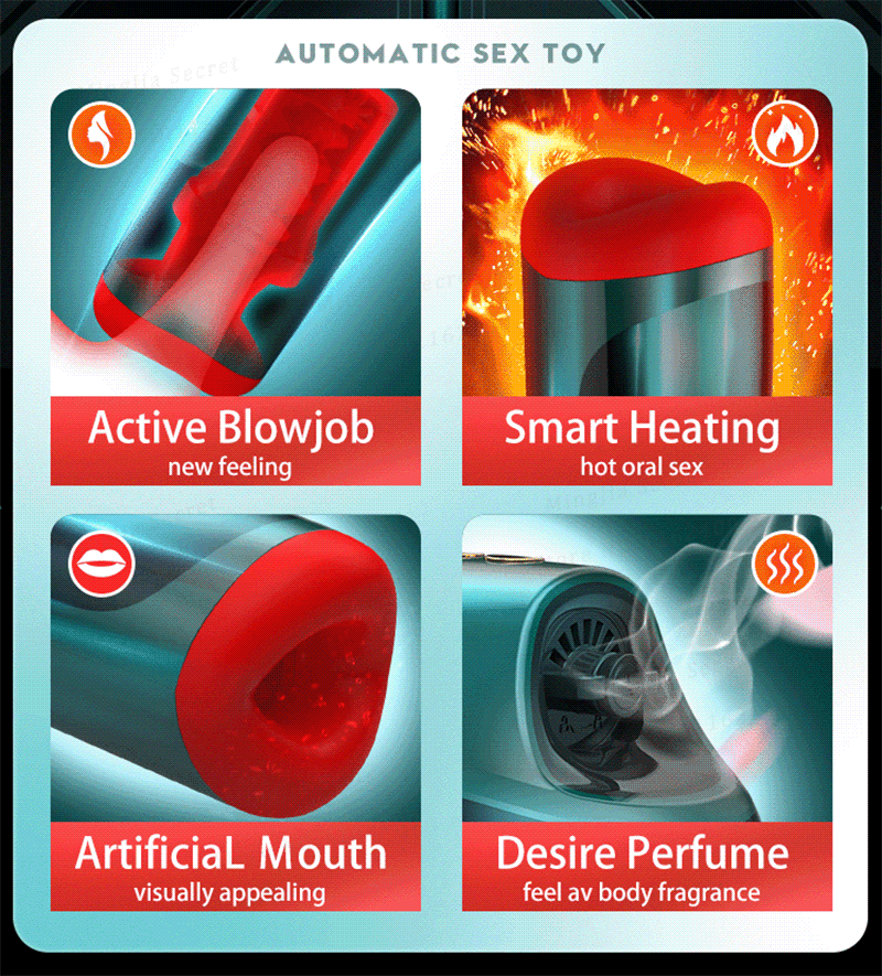 Automatic Retractable Sucking & Heating Men's Masturbator