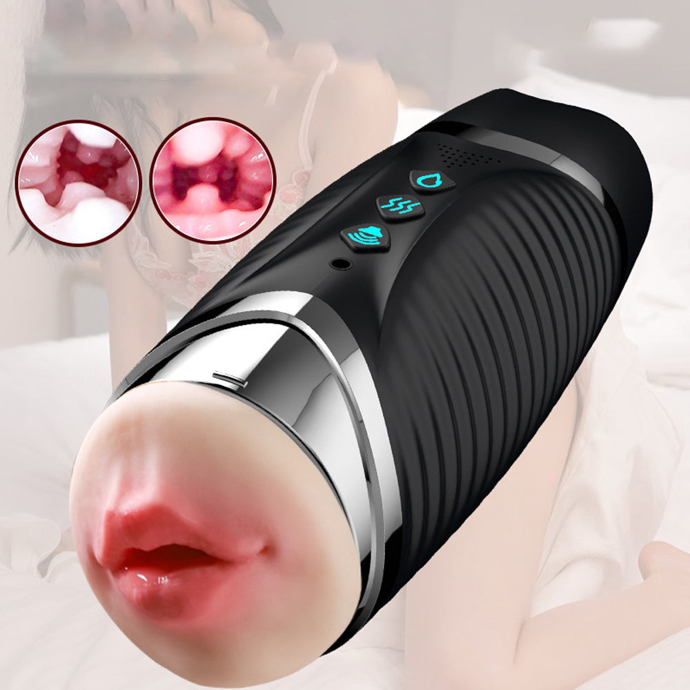 Double Head Male Masturbator Intelligent Heating Sound Blowjob Toy-Uxolclub - Best Adult Sex Toys Online Retailers