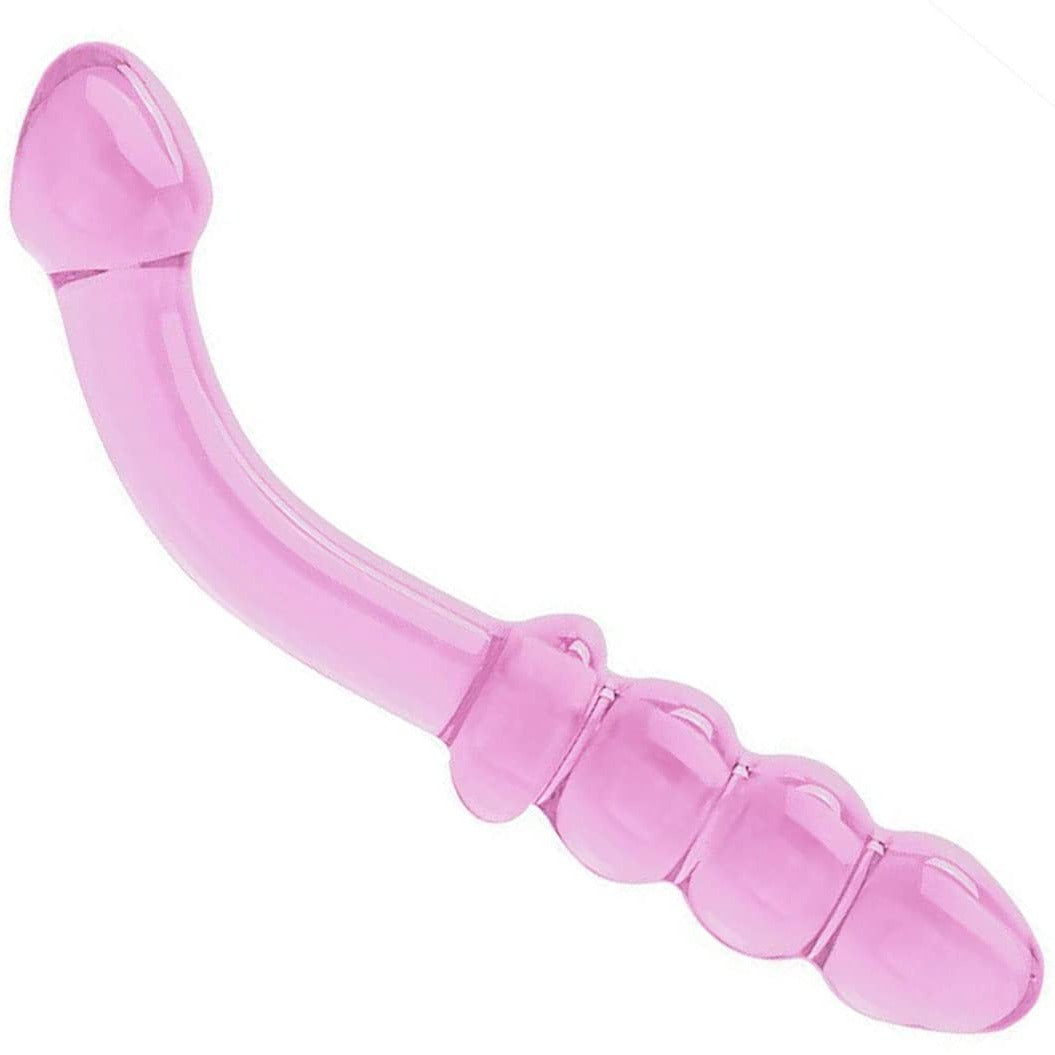 Purple & Pink & Transparent Crystal Glass Dildo G-spot Massager-Uxolclub