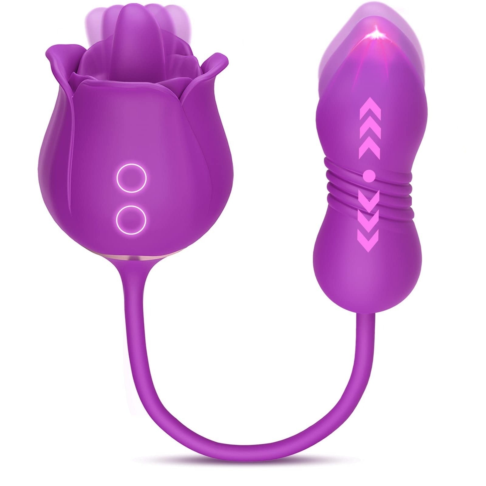 Rose Vibrating Tongue Licking Waterproof Vibrator-Uxolclub