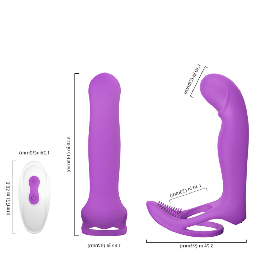 9 Frequency Silicone Vibrating Dildos with Vibrating Penis Ring-Uxolclub