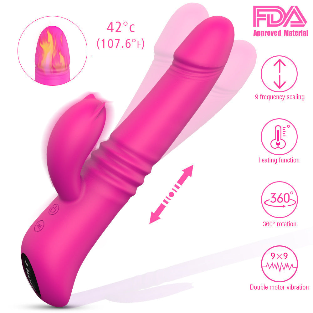 Telescoping Dildo for Women Thrusting Vibrator Allovers Dildos-Uxolclub