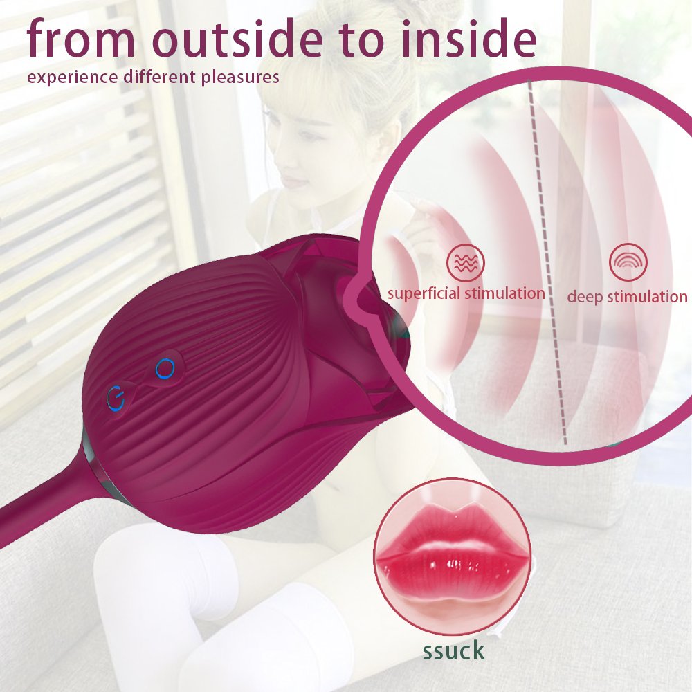 The Rose Vibrator for Women with Retractable Vibrating Egg-Uxolclub