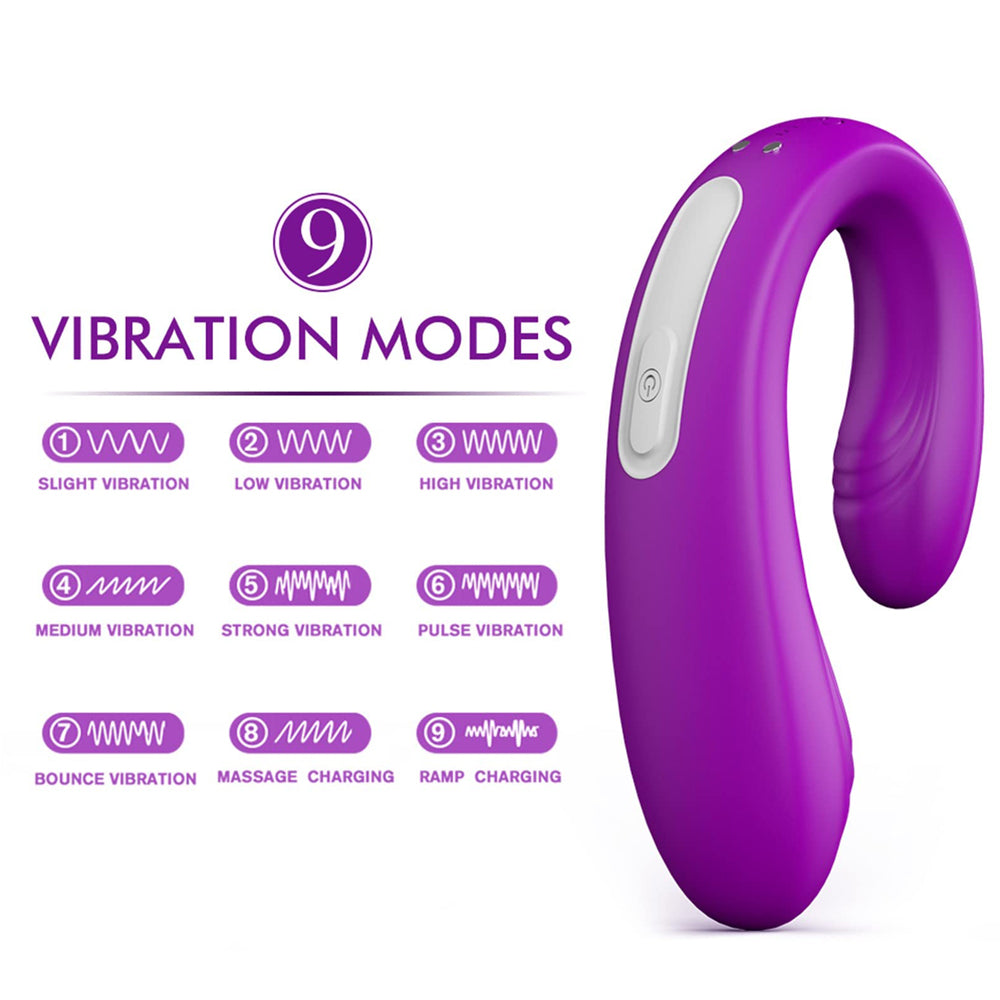 9 Frequency Vibration Couples Vibrator Wireless Remote Pink Vibrator-Uxolclub