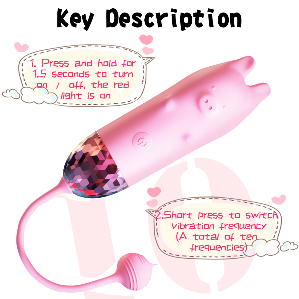 Piggy G-spot Vibrator -10 Frequency Wireless Control Piglet Vibrator