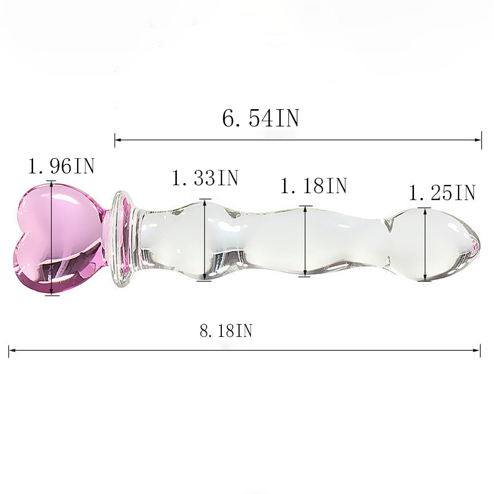 Pull Beads Crystal Glass Dildo Masturbator Butt Plug-Uxolclub