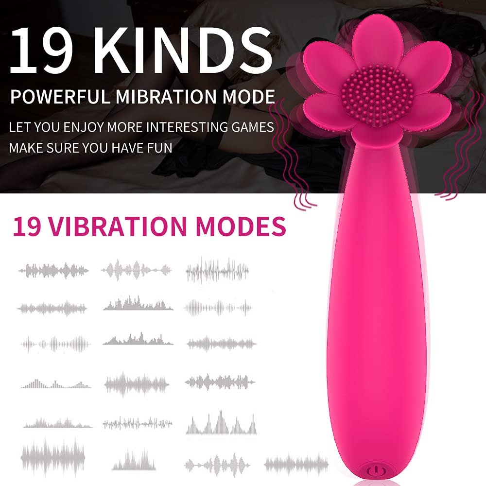 19 Vibration Flower Red Vibrator Waterproof Rechargeable Sex Toy-Uxolclub
