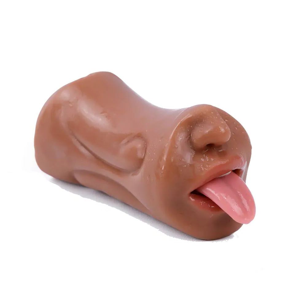 Double Hole Realistic Pocket Pussy Soft Texture Male Blowjob Sex Toy-Uxolclub