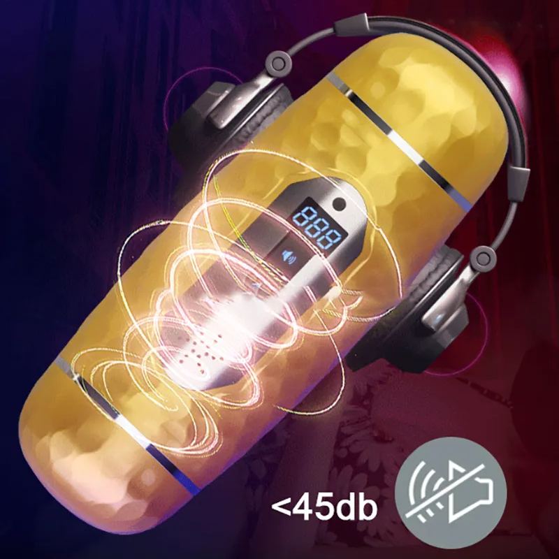 Golden Knight 10 Frequency Male Masturbator Double Heads Realist Vagina Auto-Heating Voice Blowjob Toy-Uxolclub - Best Adult Sex Toys Online Retailers