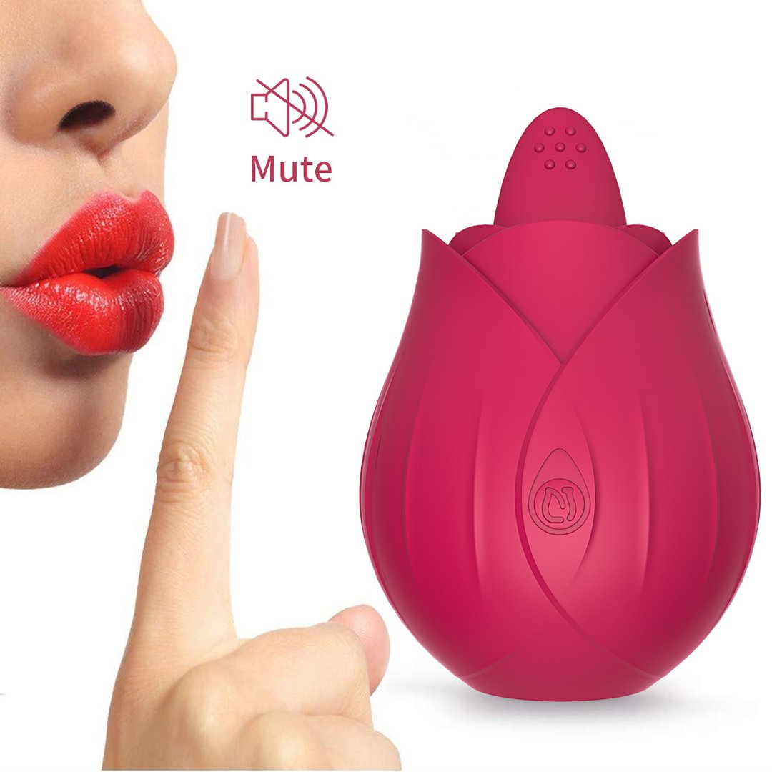Vibrating Tongue Rose Vibrator Clitoral Stimulation Female Masturbator-Uxolclub