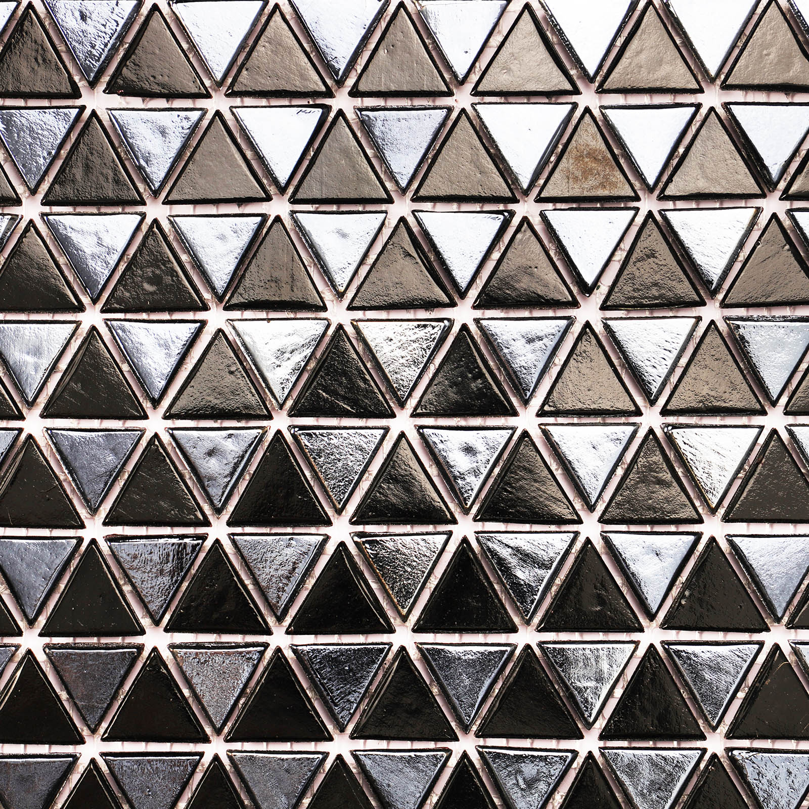 Metallic Triangle Checkerboard Mosaic Tiles Close up