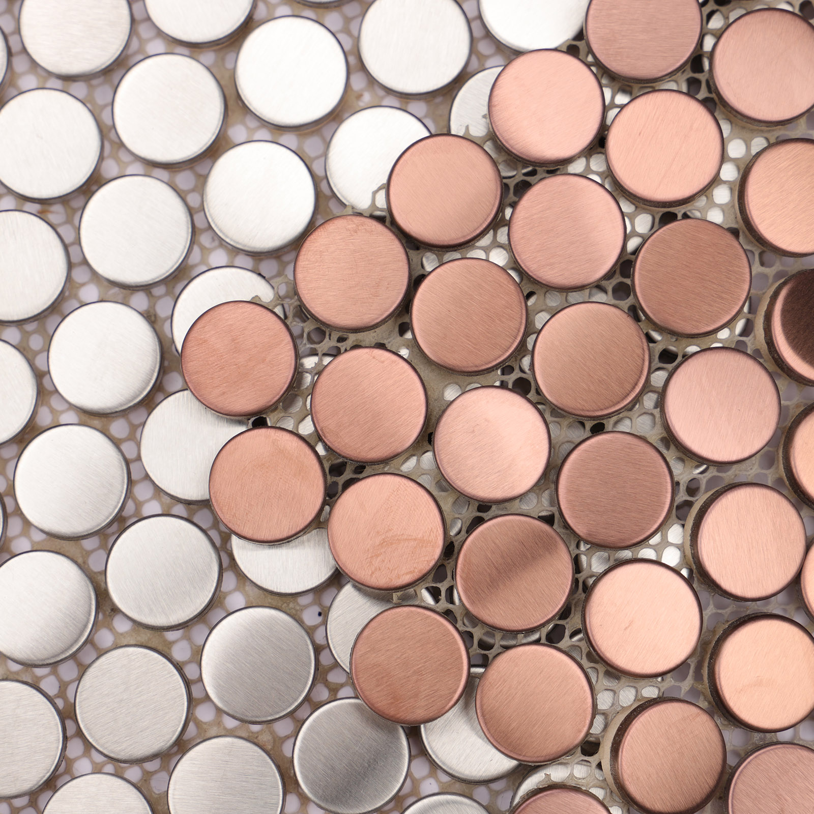 Metallic Penny Rounds Mosaic Tiles