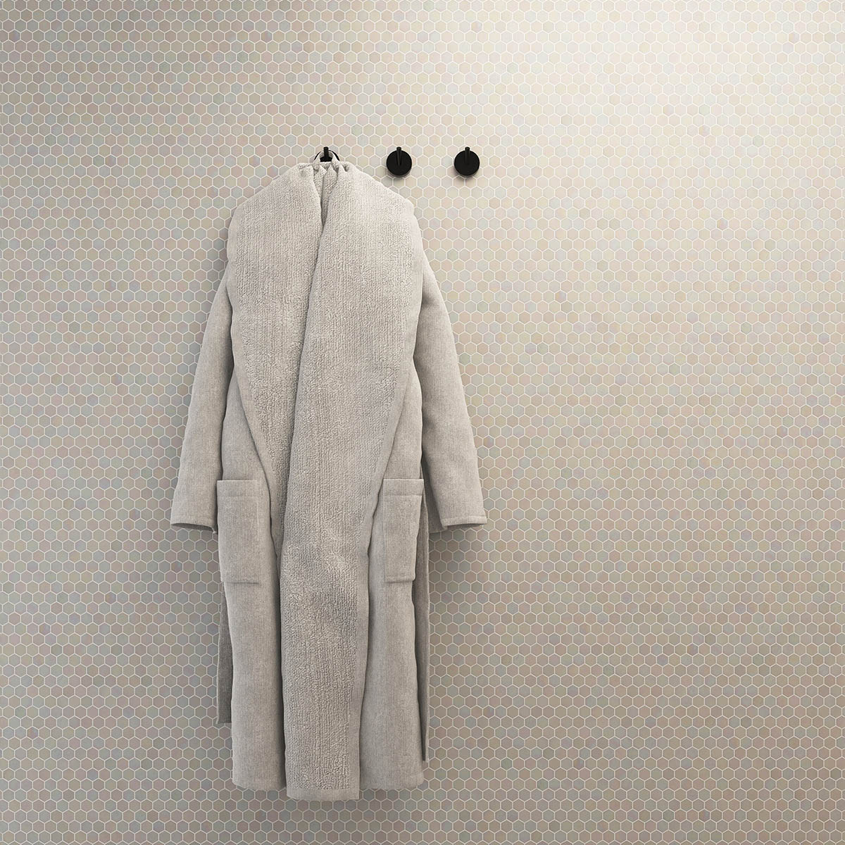 Iridescence Hexagonal Mosaic Tiles Bathroom