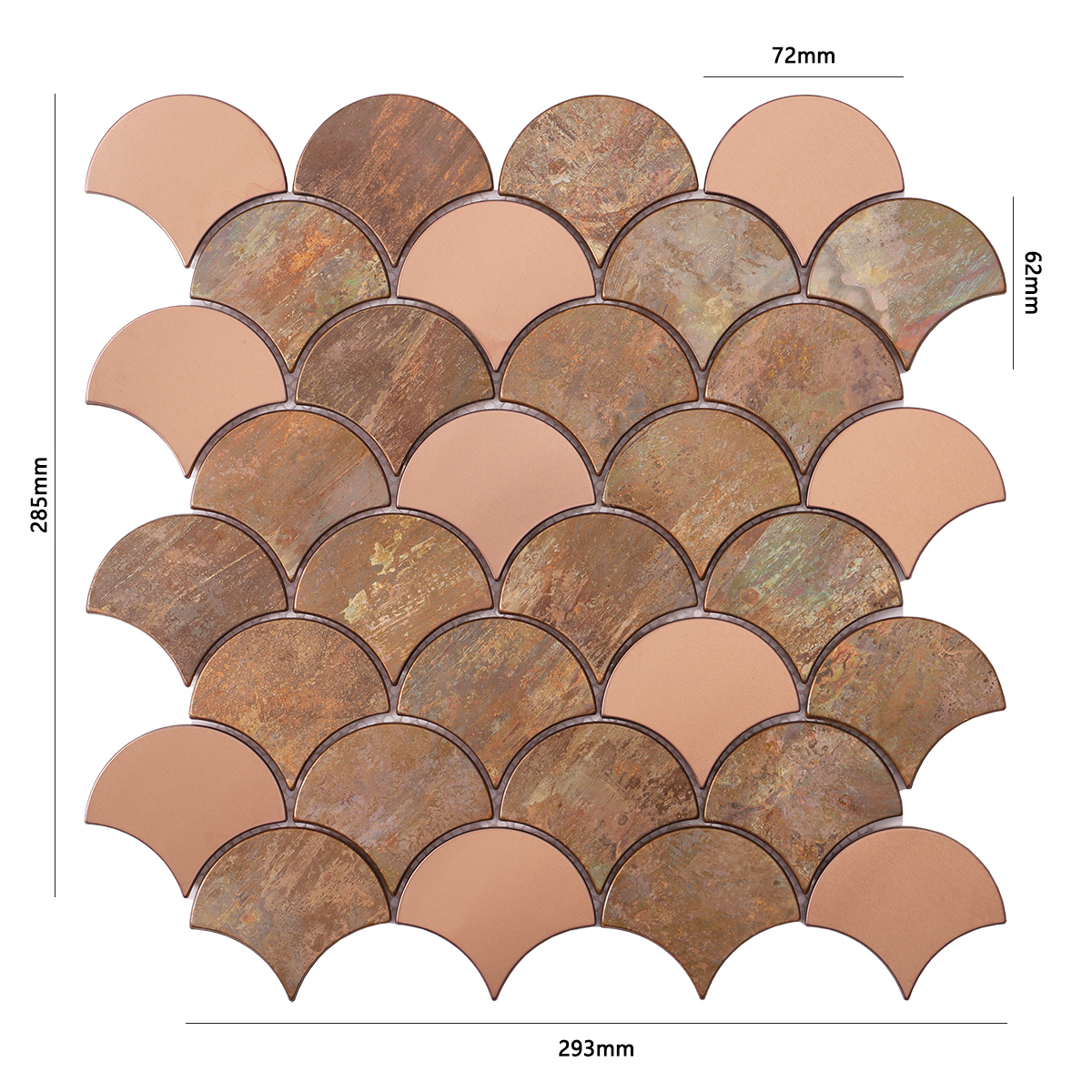 Brass Scale Metal Mosaic Tiles