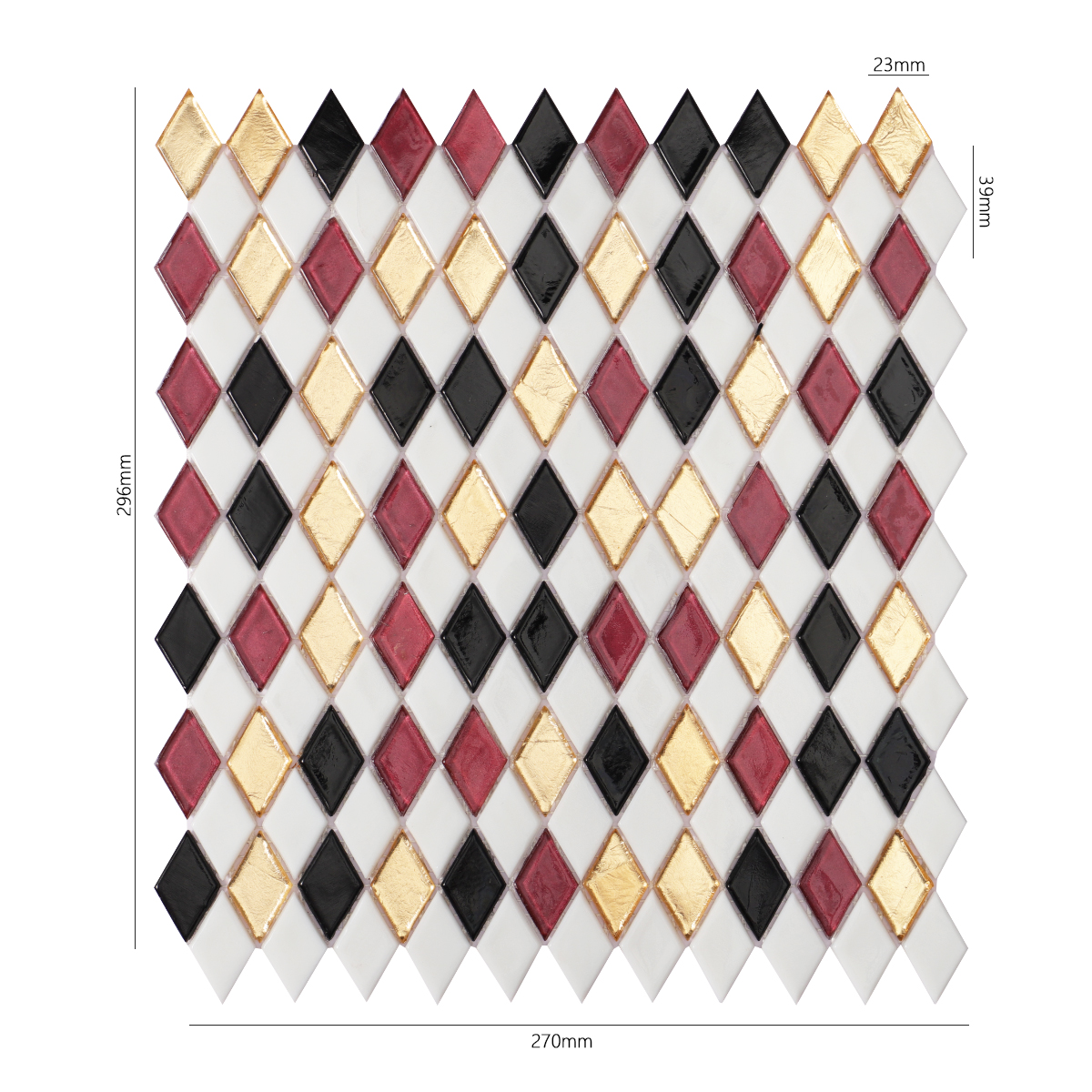 Purple Mixed Diamond Glass Mosaic Tiles