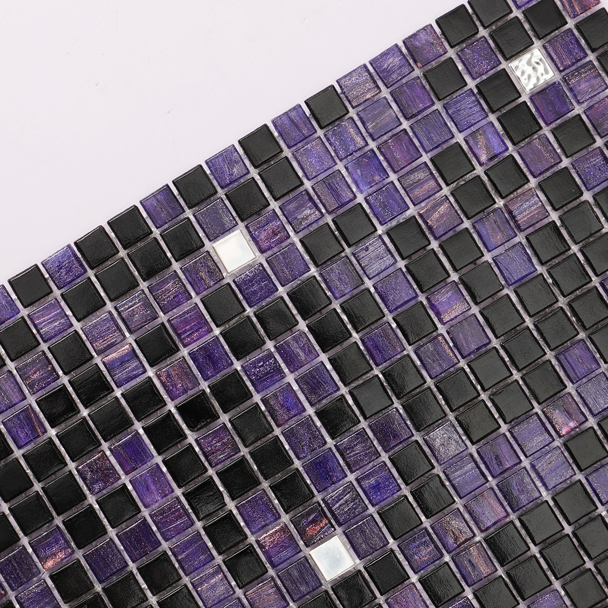 Indigo Mixed Blcak Mini Glass Mosaic Tiles