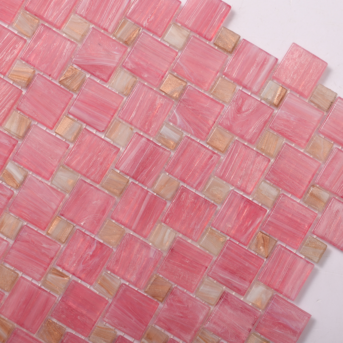 Pink  Glass Mosaic Tiles