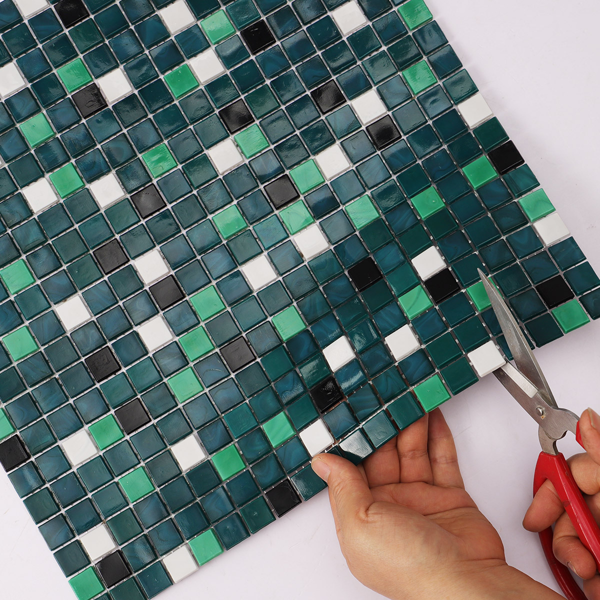 Dark Green Multcolor Glass Mosaic Tiles