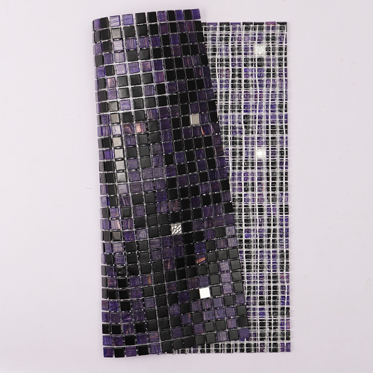 Indigo Mixed Blcak Mini Glass Mosaic Tiles
