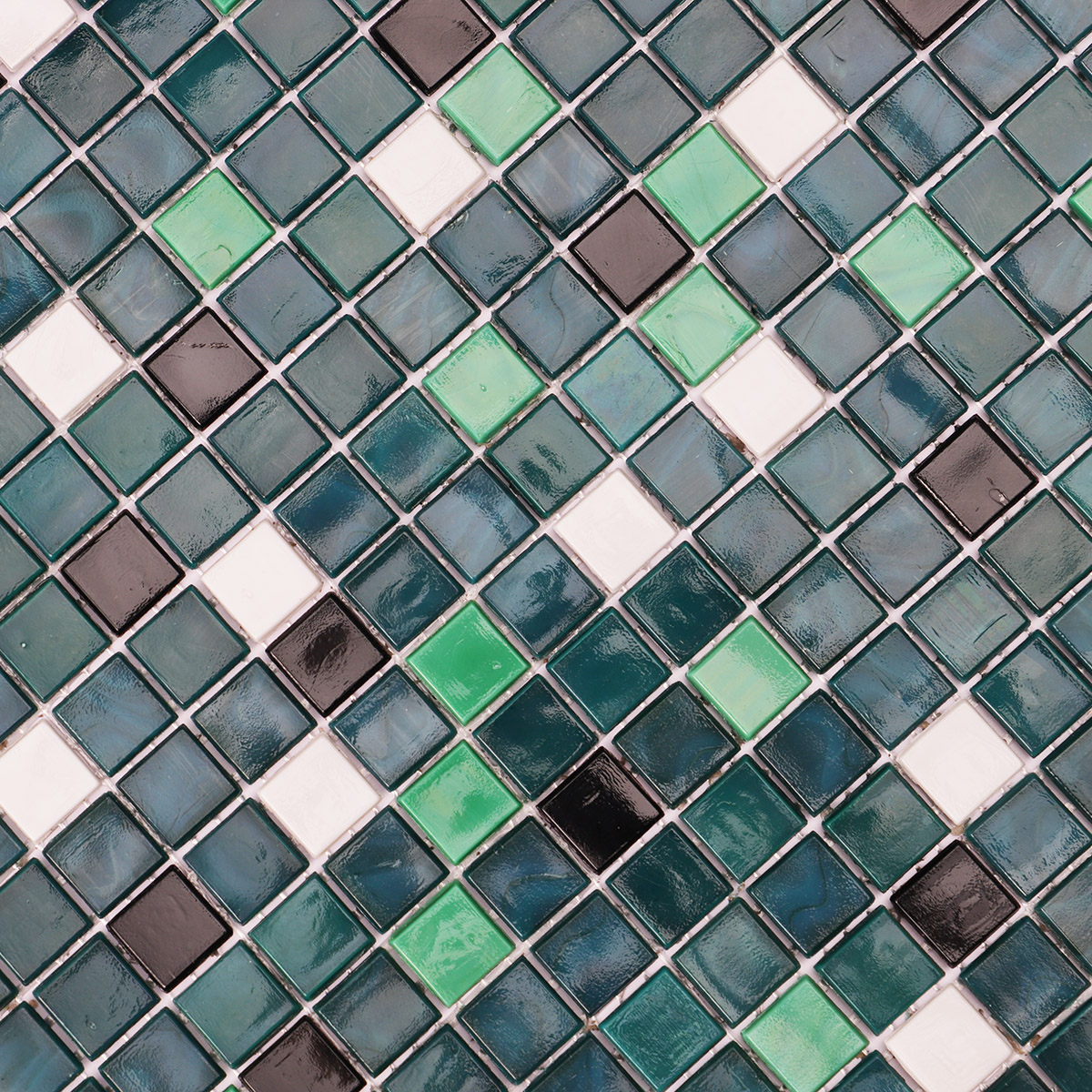 Dark Green Multcolor Glass Mosaic Tiles