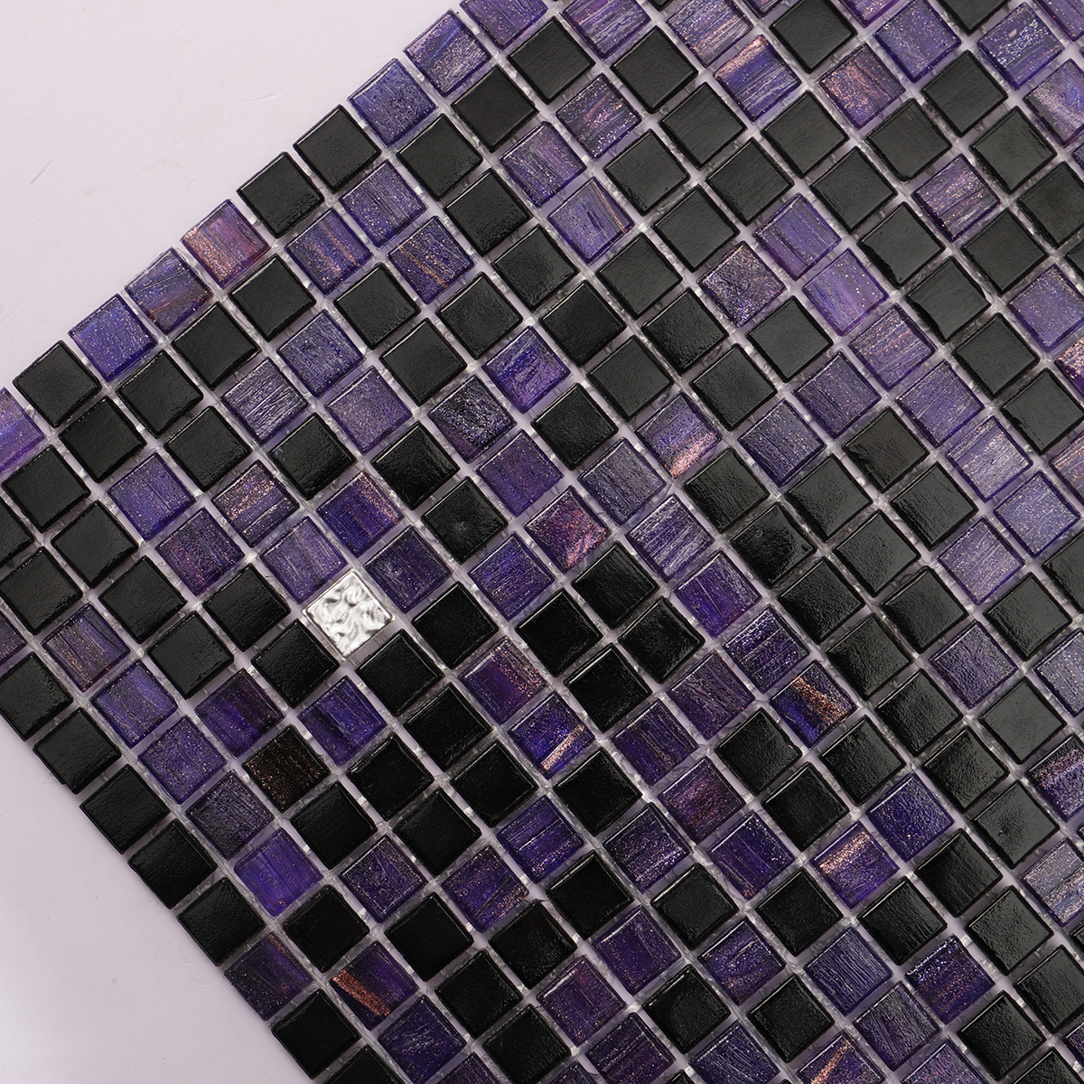 Indigo Mixed Blcak Mini Glass Mosaic Tiles