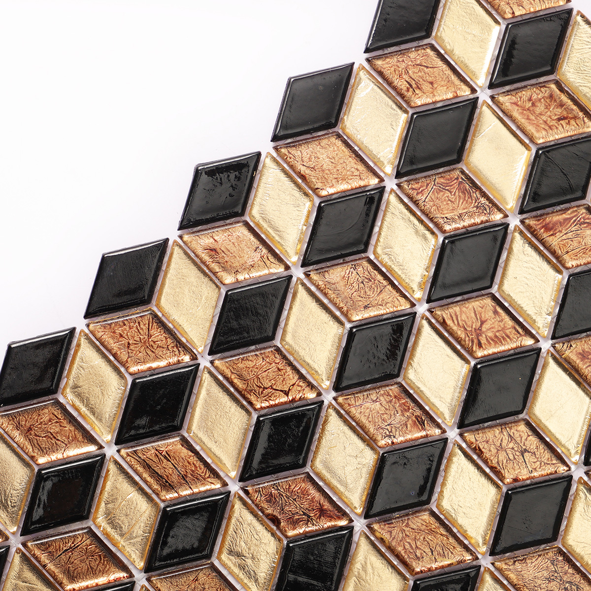 Black&Gold Hexgonal Diamond Mosaic Tiles