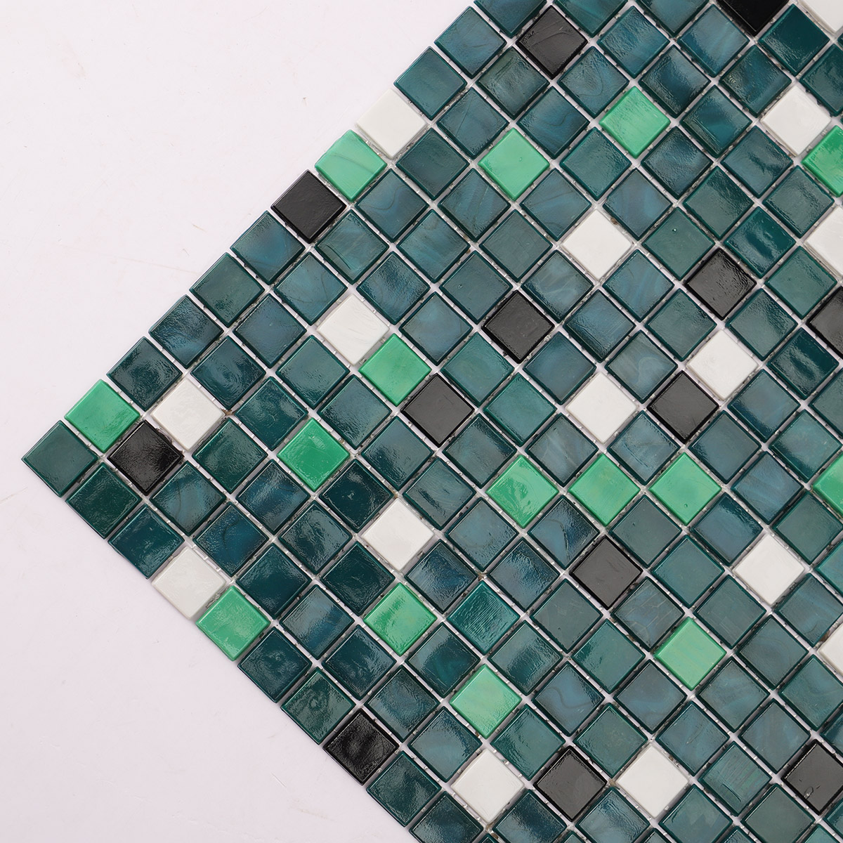 Dark Green Multcolor Glass Mosaic Tiles