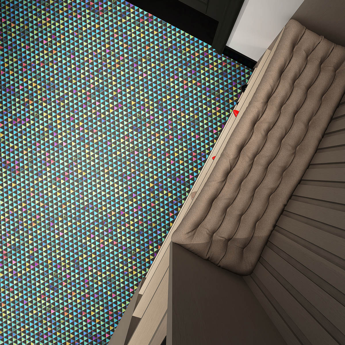  Iridescent Triangle Mosaic Floor Tiles  