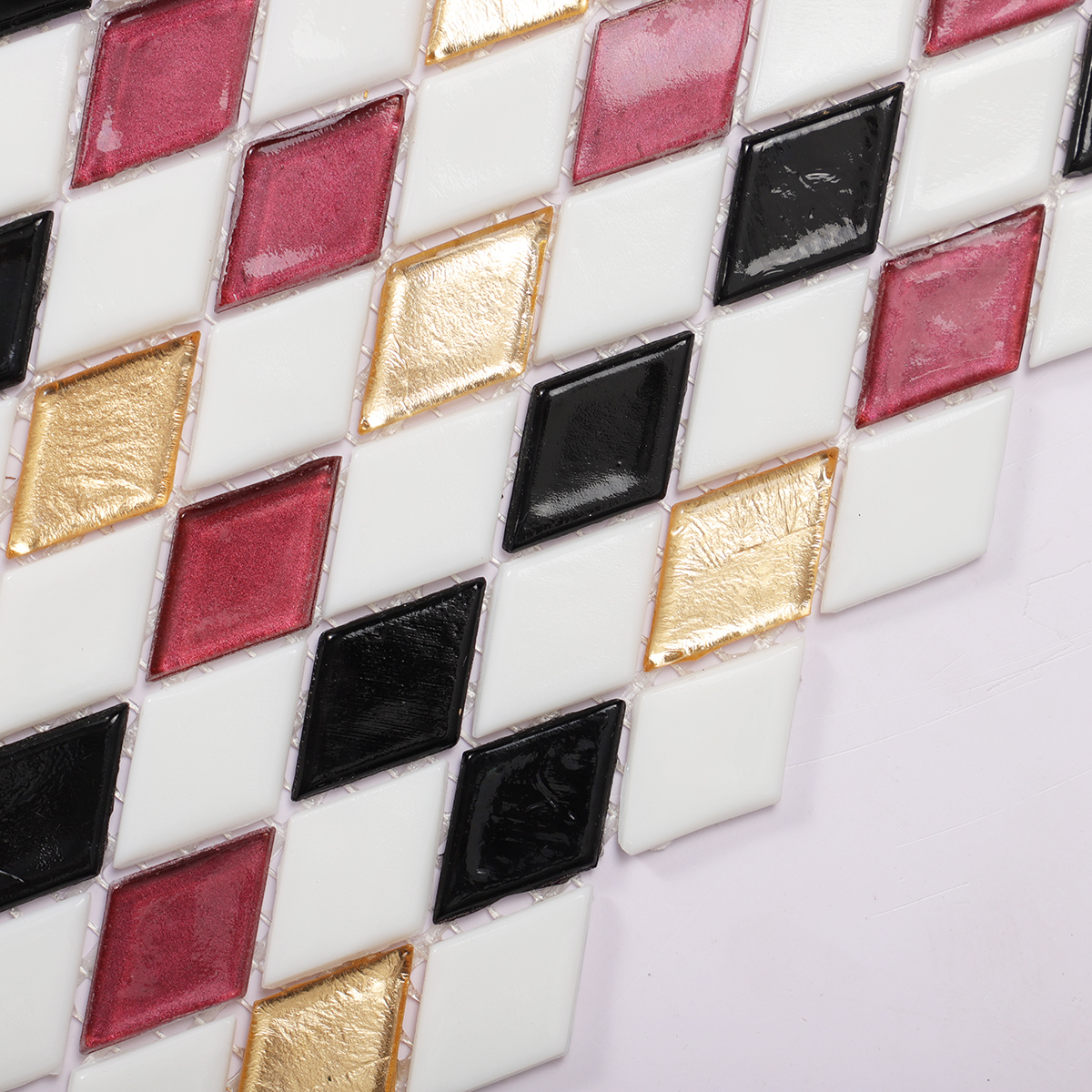 Purple Mixed Diamond Glass Mosaic Tiles